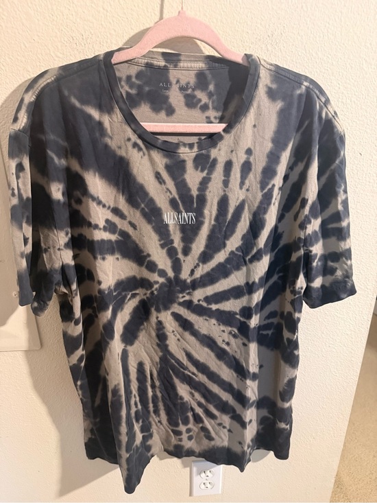 All Saints Other - AllSaints Gray Black Tie Dye Crewneck T-Shirt Large Portugal Cotton Tee